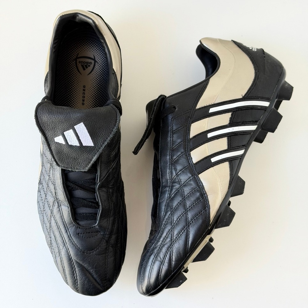 Adidas Leira 2 TRX FG Soccer Cleats Mens 12 Black Gold Leather 2004 Vintage Rare